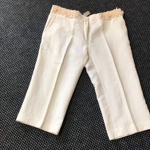 Jaiden Cream Crop NWT Crop Pant Made in Italy Size 10 Side Pockets
